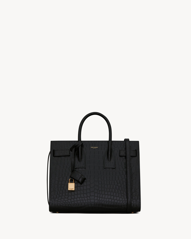 SAC DE JOUR SMALL IN MATTE EMBOSSED CROCODILE LEATHER 1