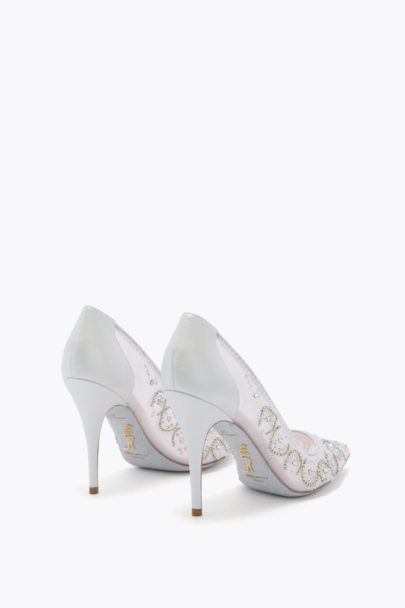 RENE CAOVILLA JAHANARA WHITE PUMP 100 outlook