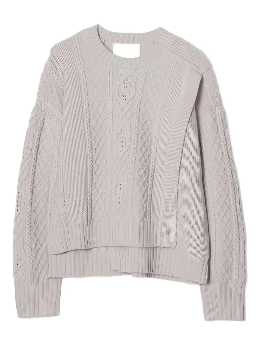 cable-knit panelled sweater - 1