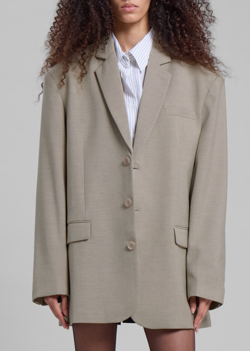 Gelso Oversized Blazer - Light Taupe Melange 8