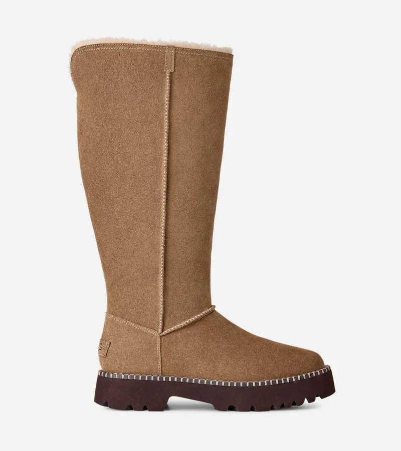 ® Women's Uptowner Tall Boot Sheepskin in Light Bronze - 1
