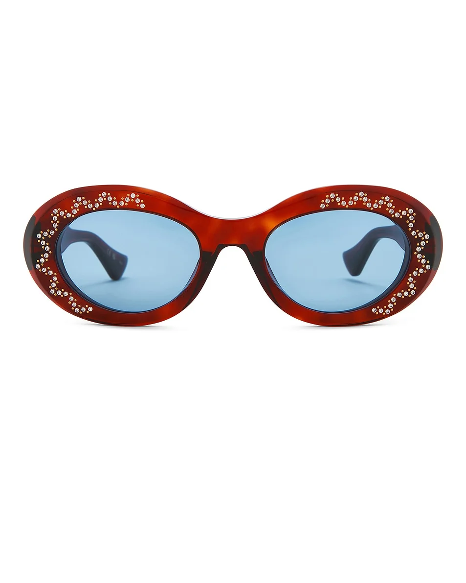 Icon V Logo Oval Sunglasses - 1
