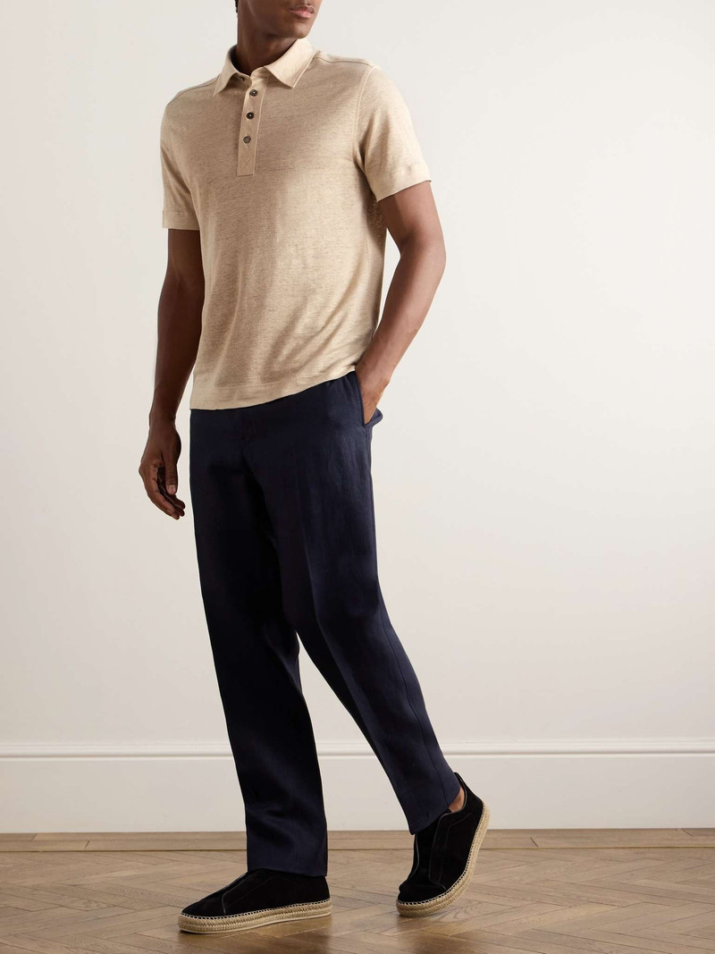 ZEGNA Slim-Fit Linen Polo Shirt outlook
