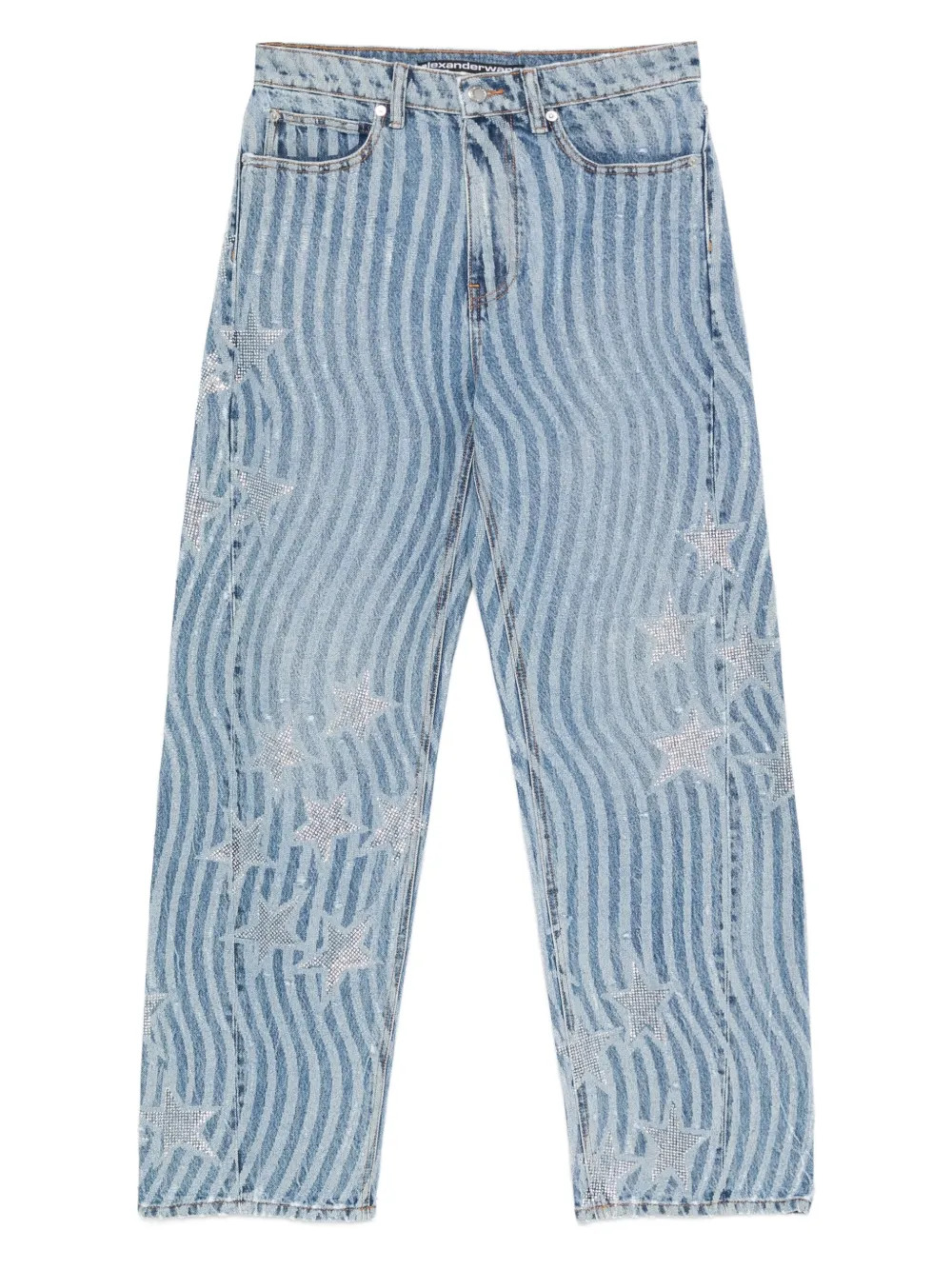 ALEXANDER WANG - Unisex Float Stars & Stripes Laser Print & Hotfix Jean - 5
