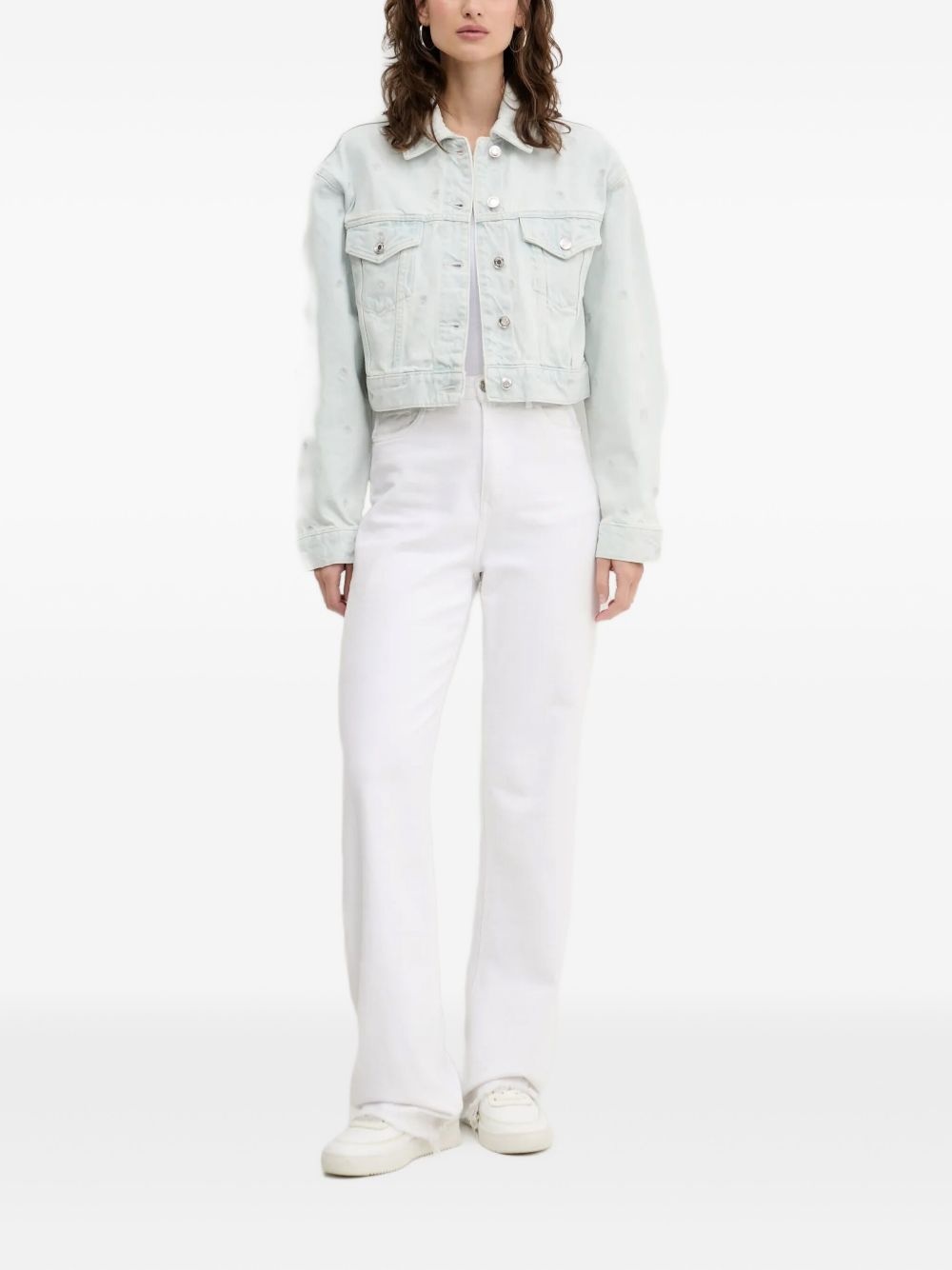 embroidered denim jacket - 2