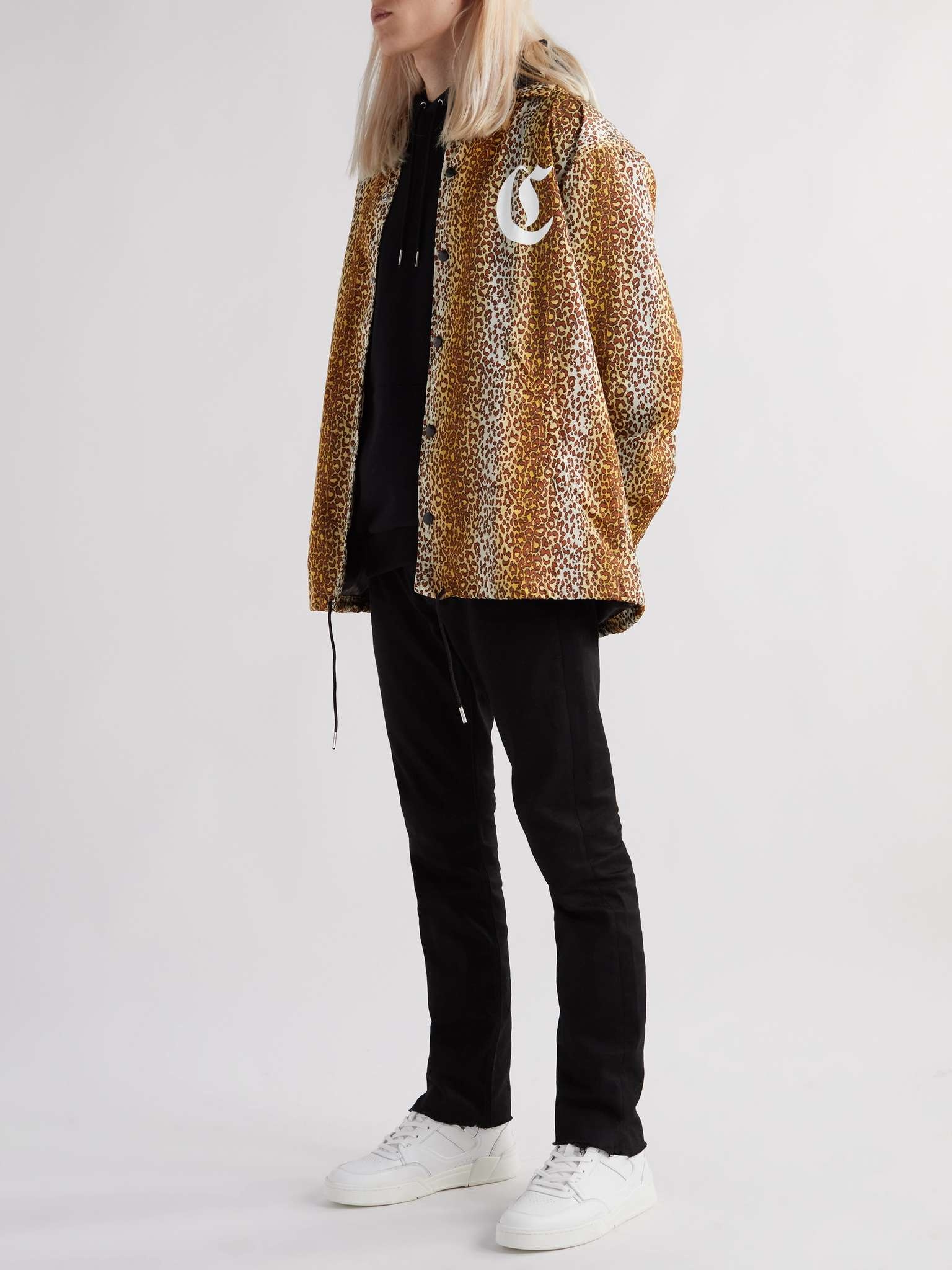 Logo-Print Leopard-Print Shell Coach Jacket - 2