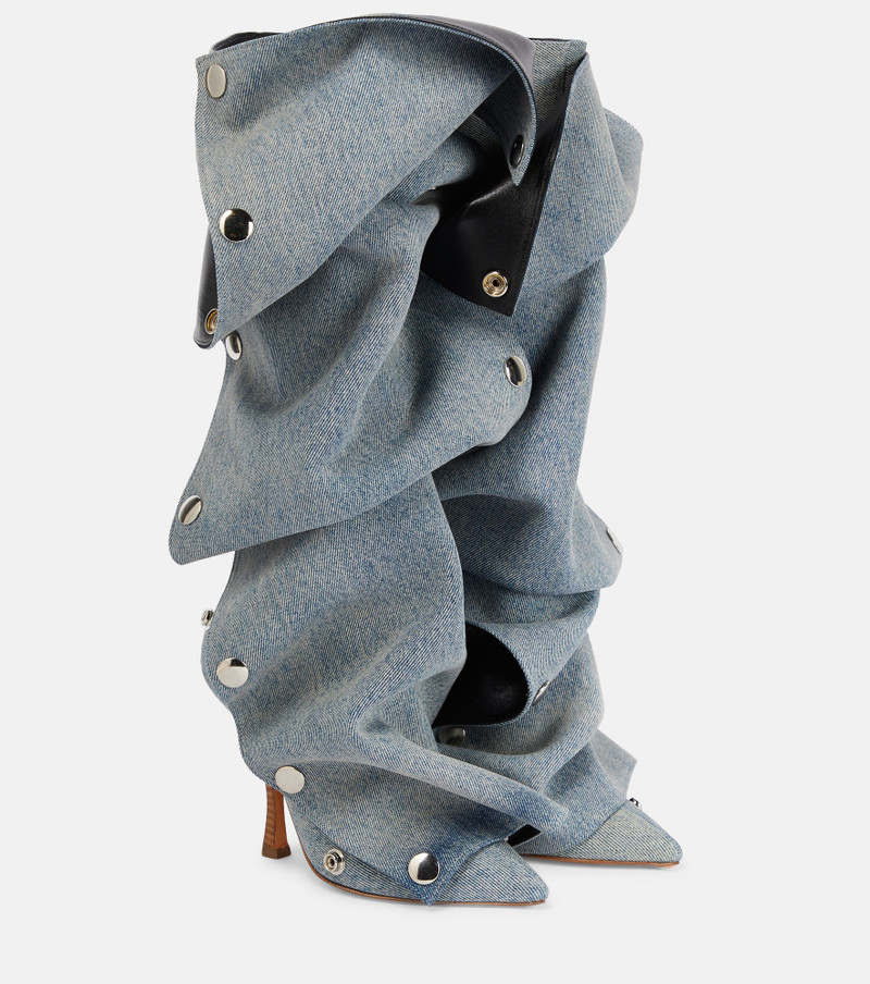 appliqué-detail denim boots 1