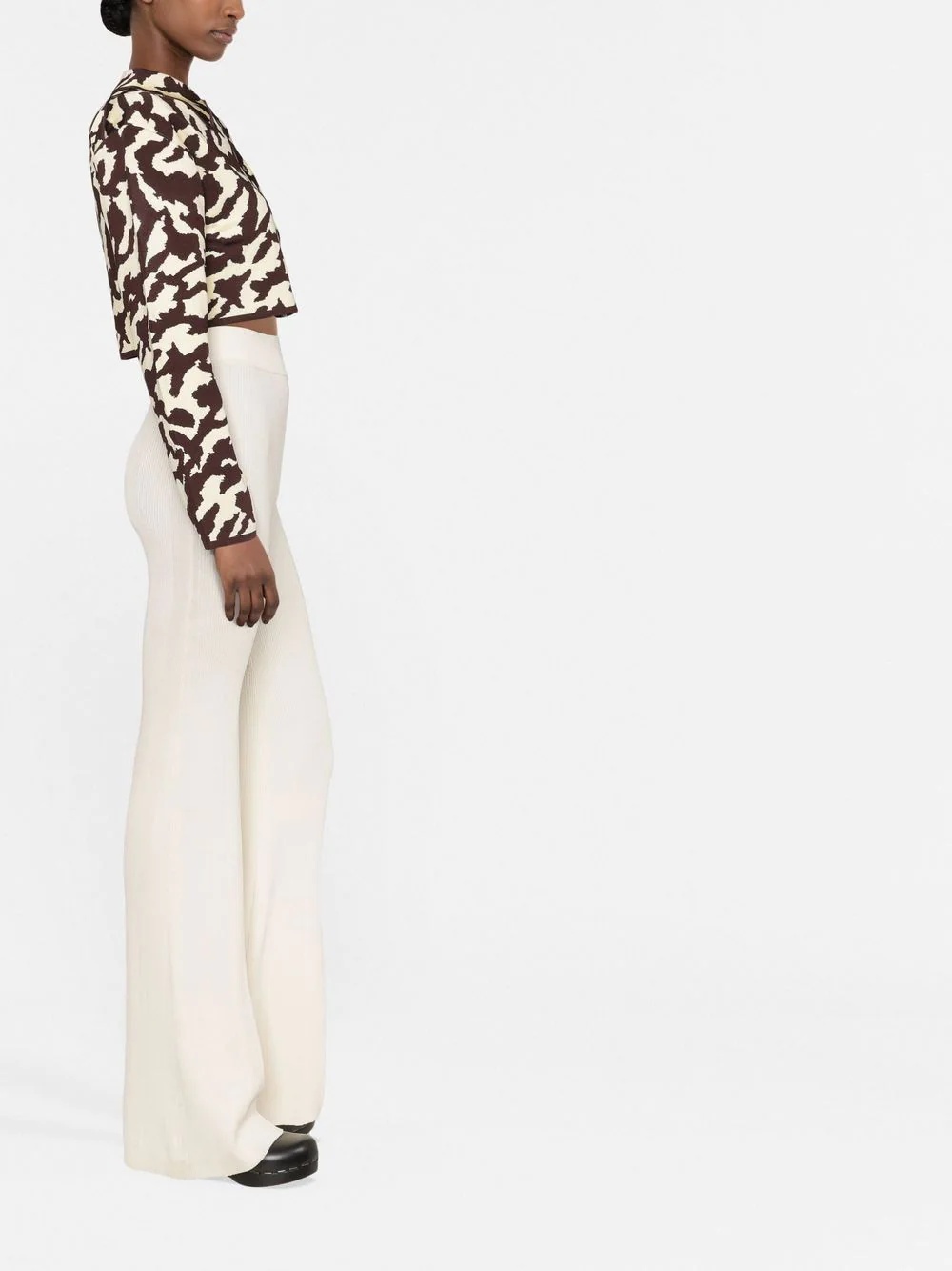 animal-print cropped jacket - 3