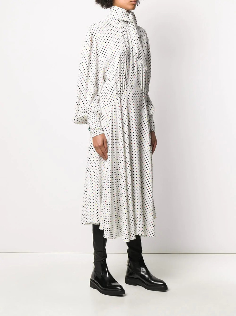 polka dot tie neck dress 3