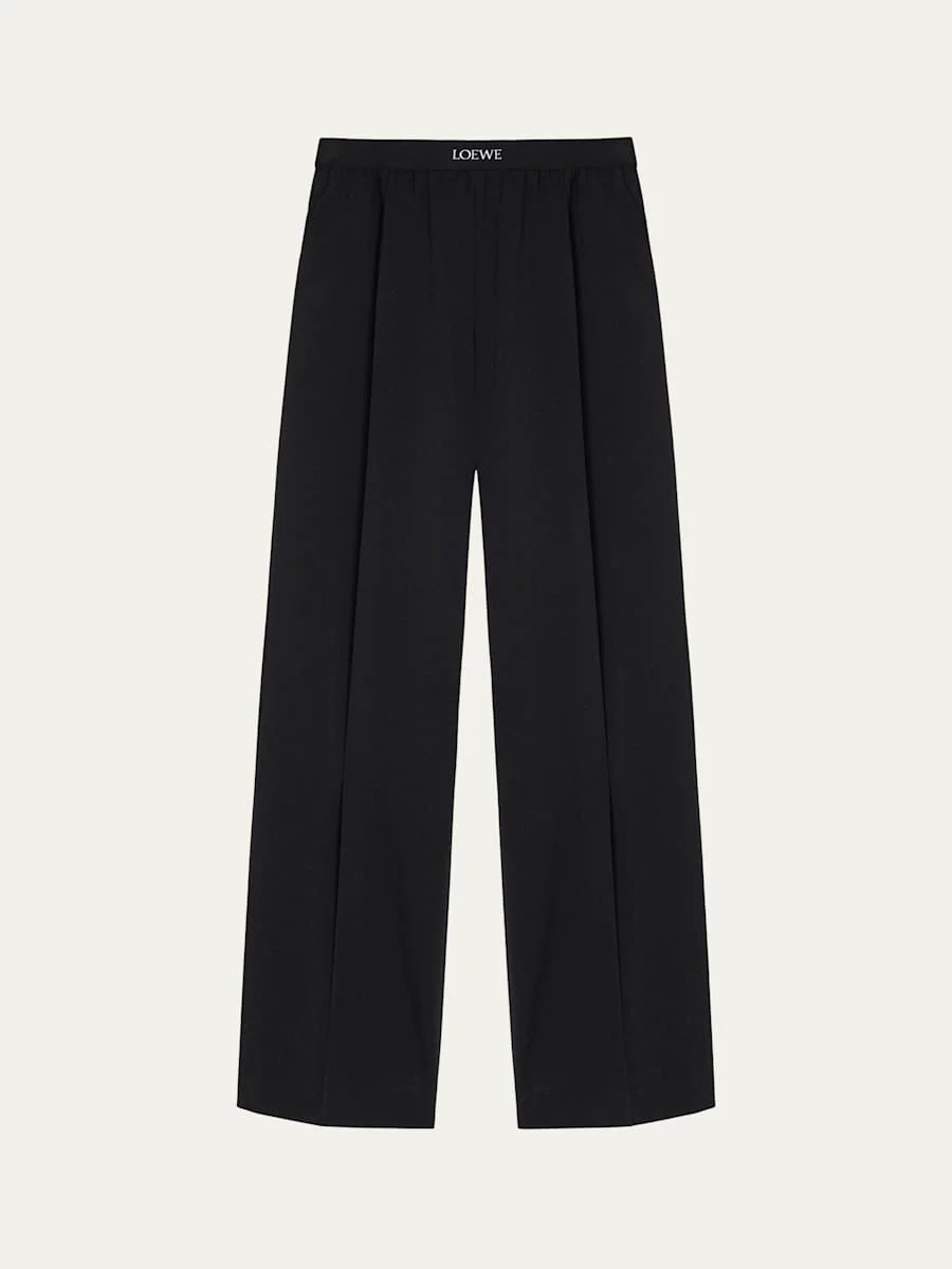 Logo Waistband Wide-Leg Trousers - 1