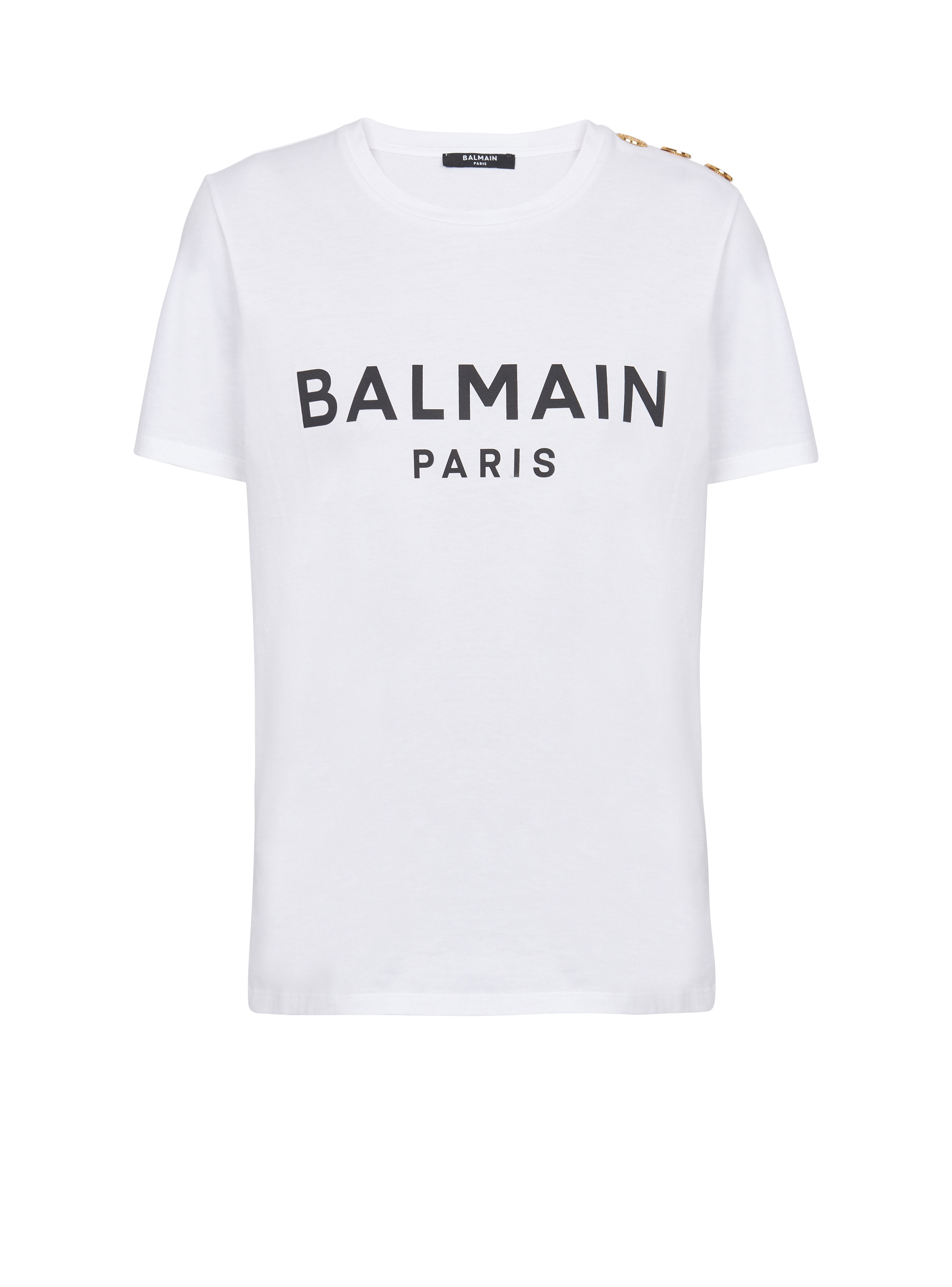 Eco-designed cotton T-shirt with Balmain logo print - 1