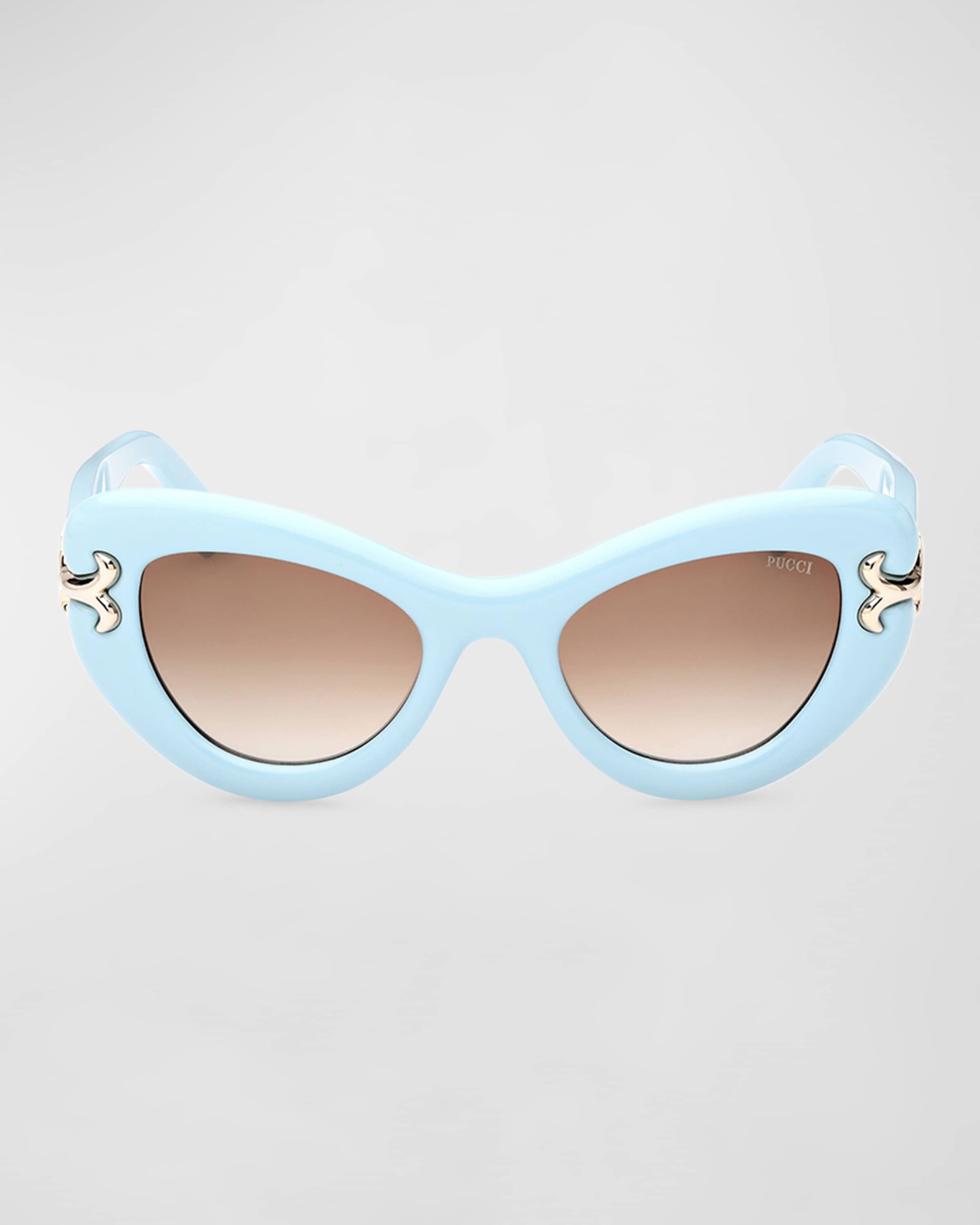 Filigree Acetate & Metal Cat-Eye Sunglasses - 4