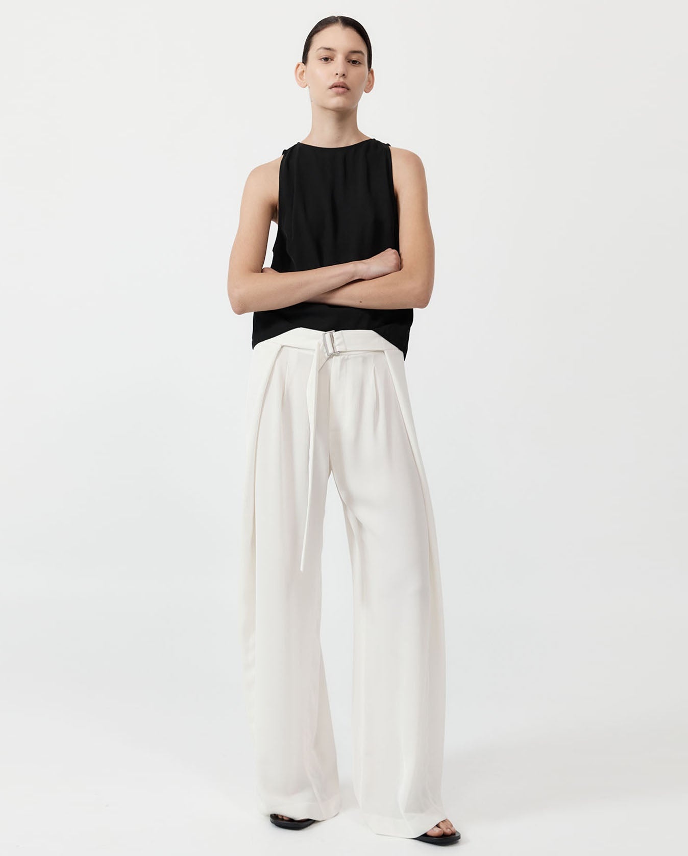 ST. AGNI Viscose Shell Top - Black | REVERSIBLE