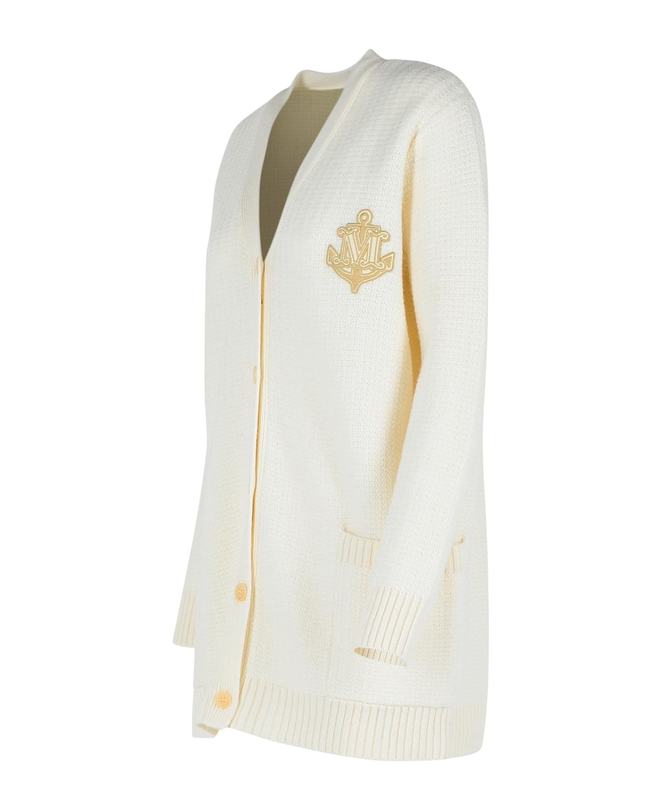 'ravello' White Wool Blend Cardigan - 2
