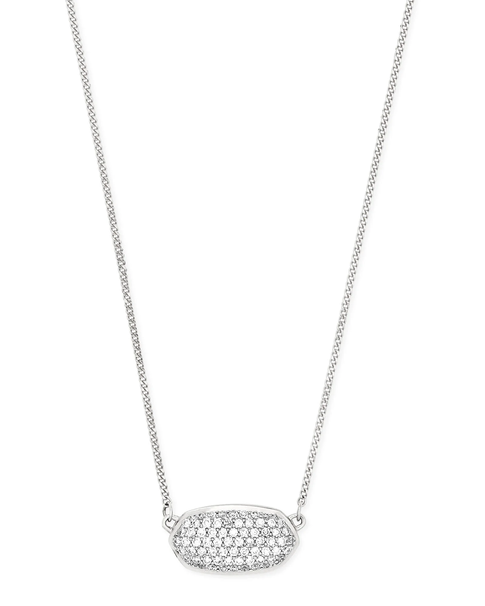 0.39 ct Elisa Pendant Necklace in Pave Diamond and 14k White Gold - 1