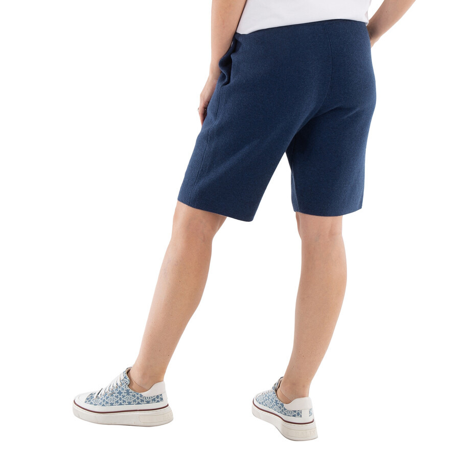 Burberry Ladies Ink Blue Joanie Drawstring Cashmere Shorts - 5