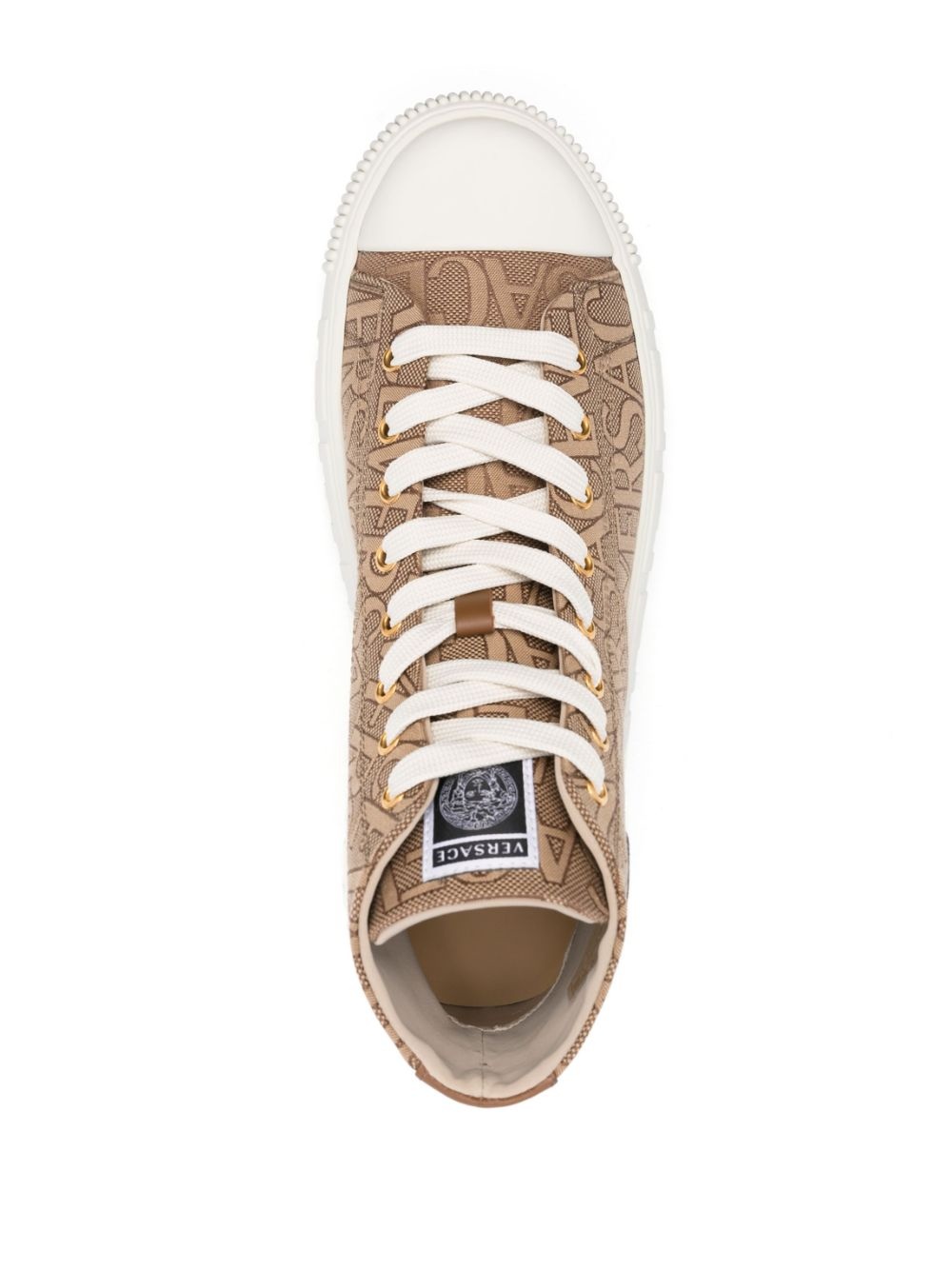 Brown Chaussure Versace Montante VERSACE Allover Greca High-top
