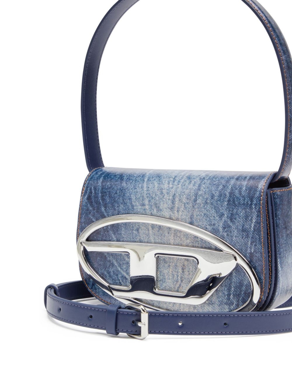 1DR denim-print leather bag - 4