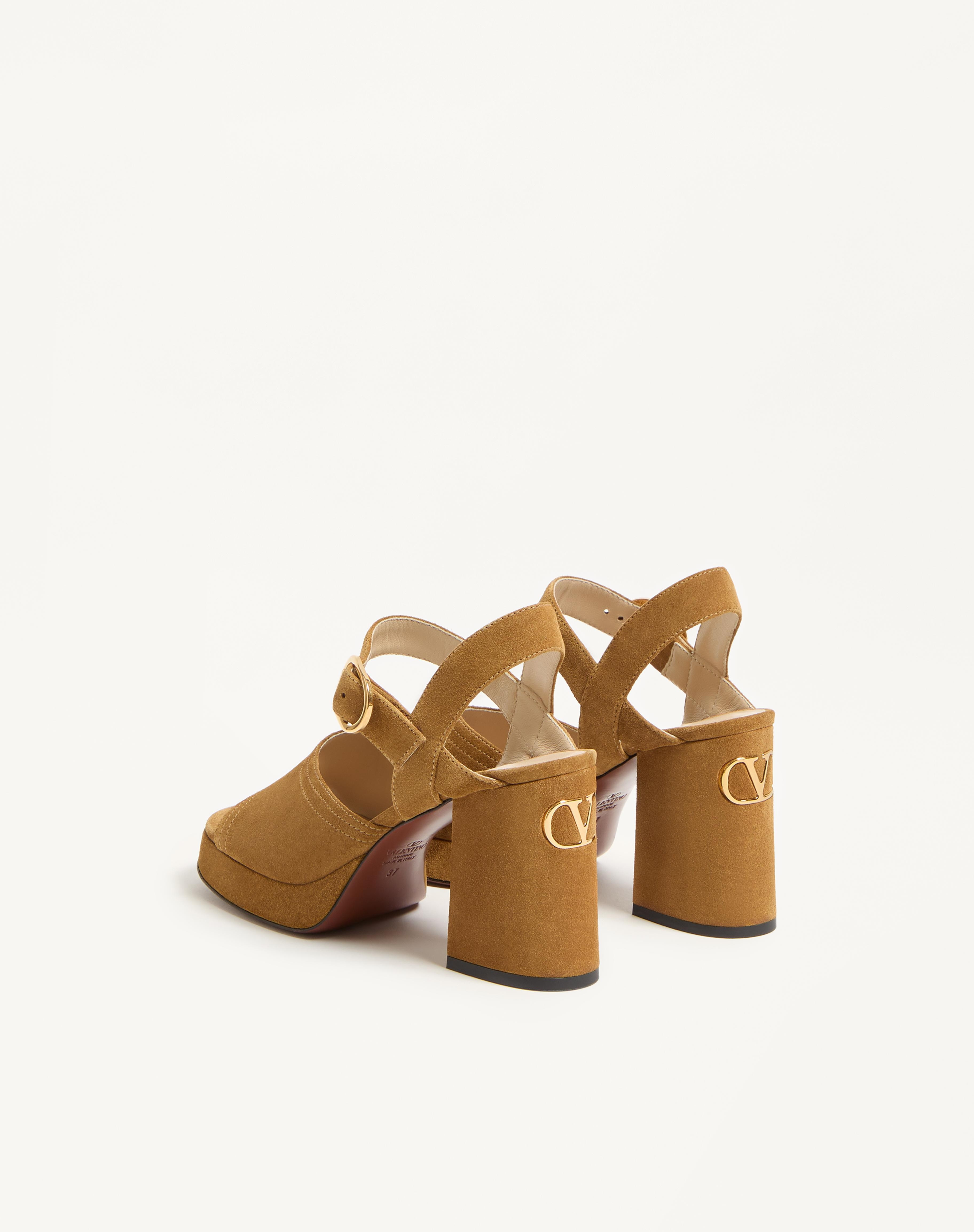 FAWCETTE PLATFORM CRUST LEATHER SANDAL 100MM - 5
