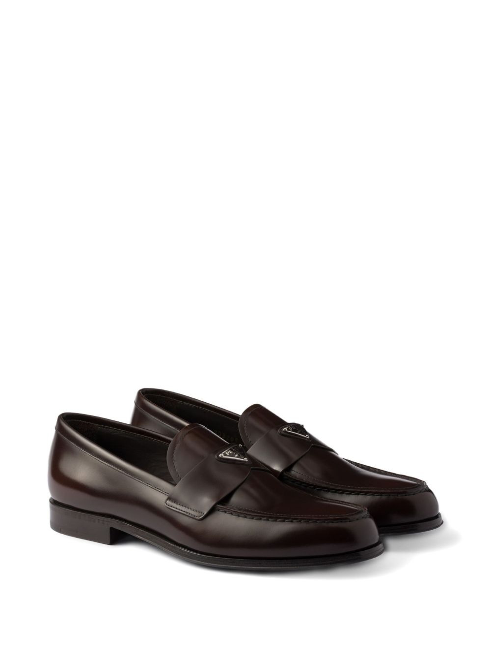 triangle-logo leather loafers - 2