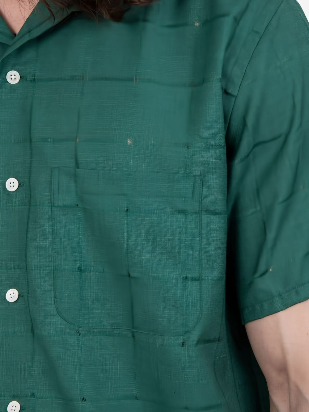 grid-pattern short-sleeve shirt - 4