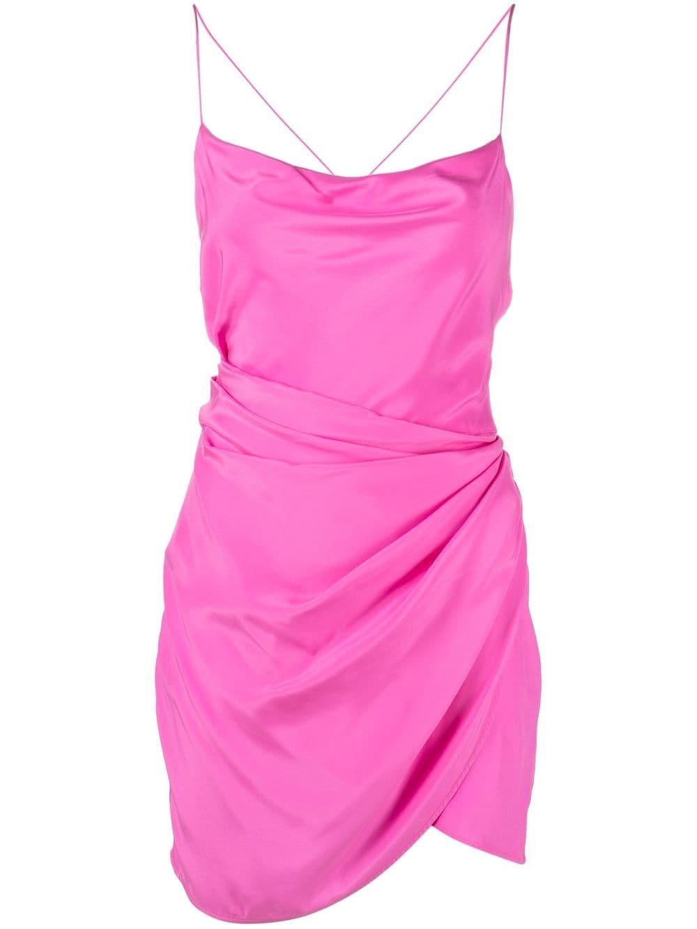scoop-neck gathered minidress - 1
