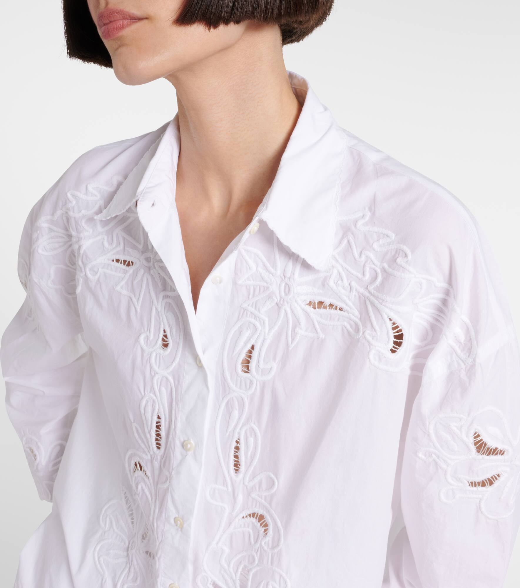 Broderie anglaise cotton poplin shirt - 4