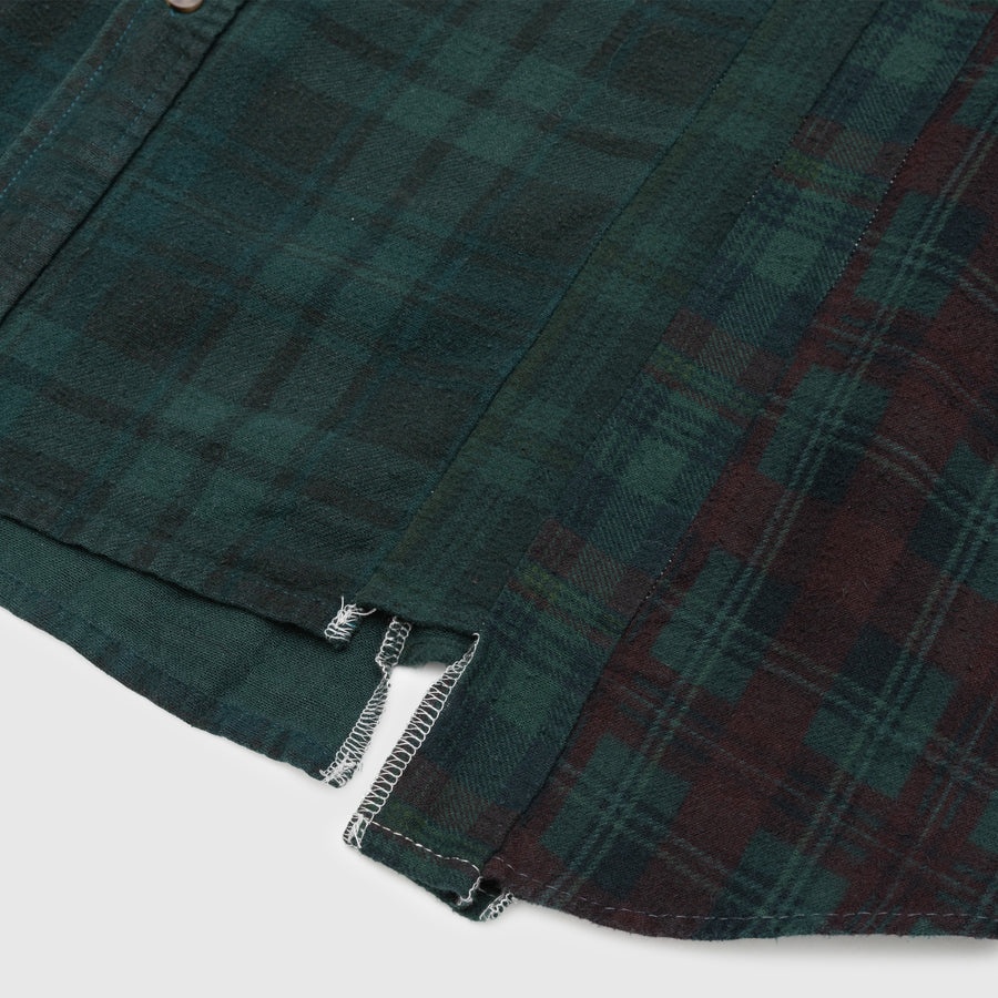 REBUILD BY NEEDLES 7 CUTS OVER DYE WIDE FLANNEL SHIRT - 5