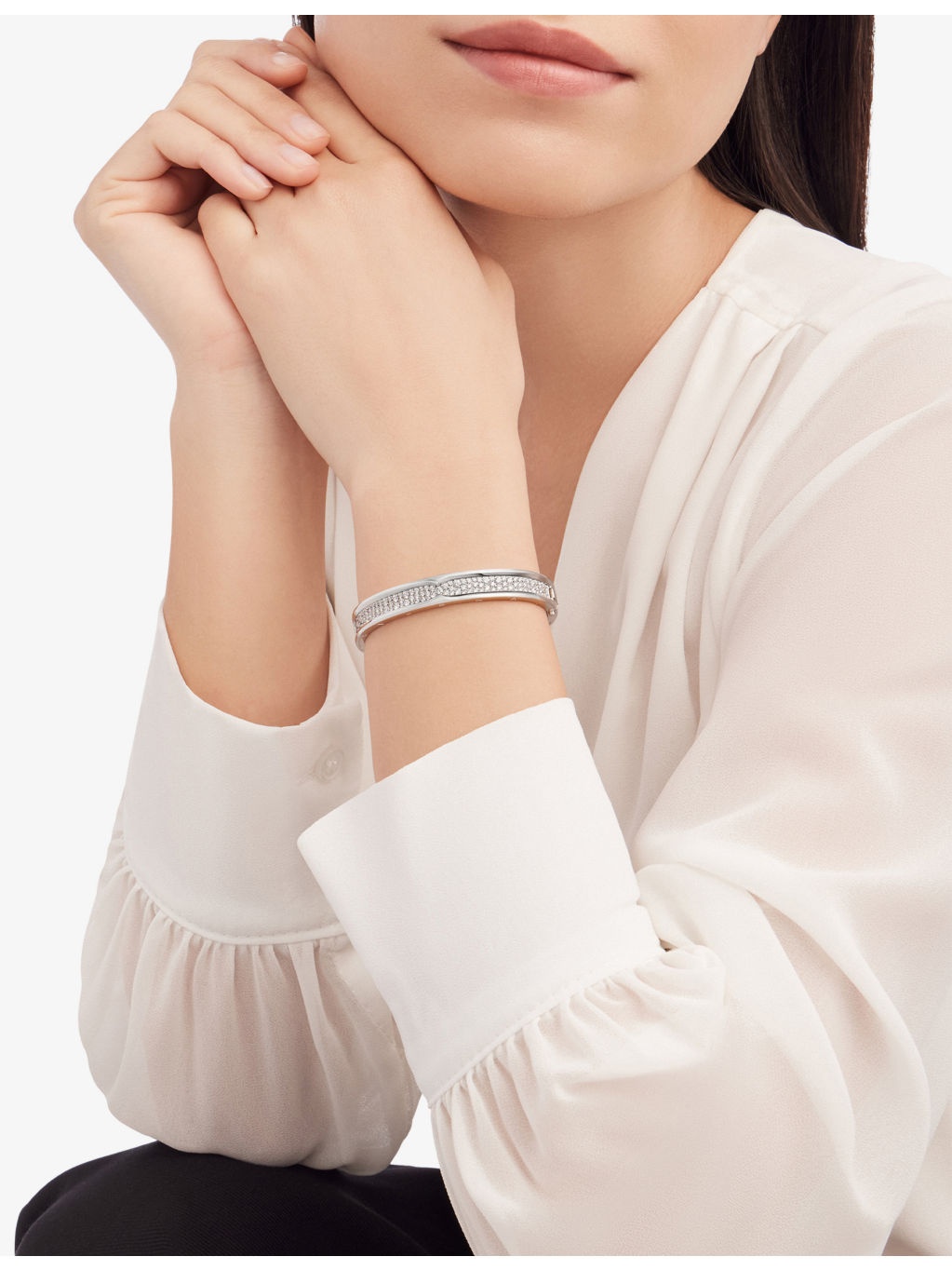 B.zero1 18ct white-gold and 4.24ct diamond bangle bracelet - 3