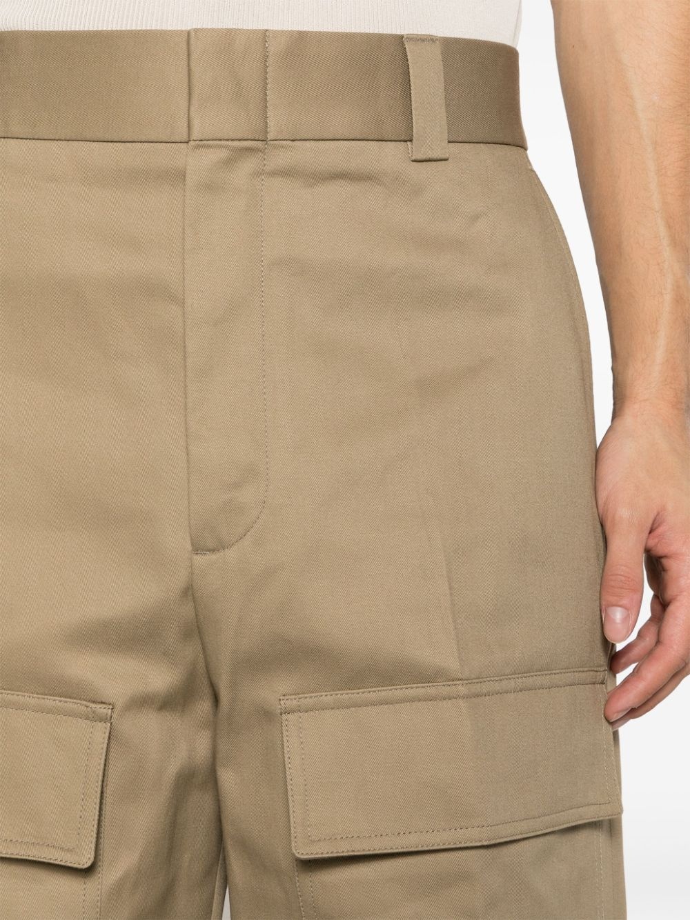 wide-leg cotton cargo trousers - 5
