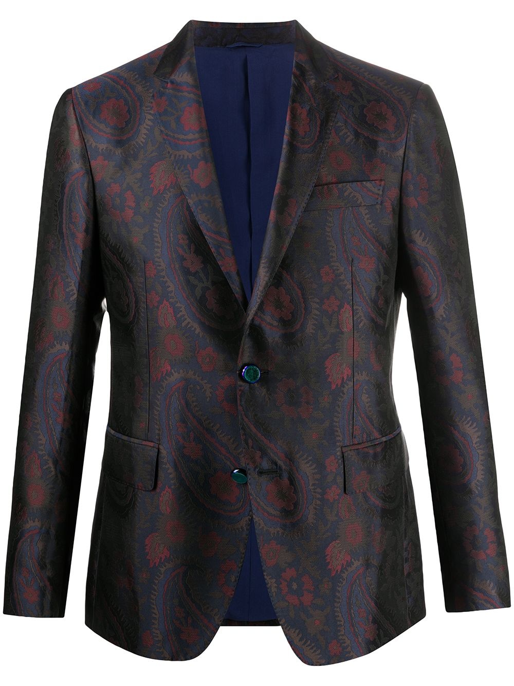 paisley single breasted jacket - 1