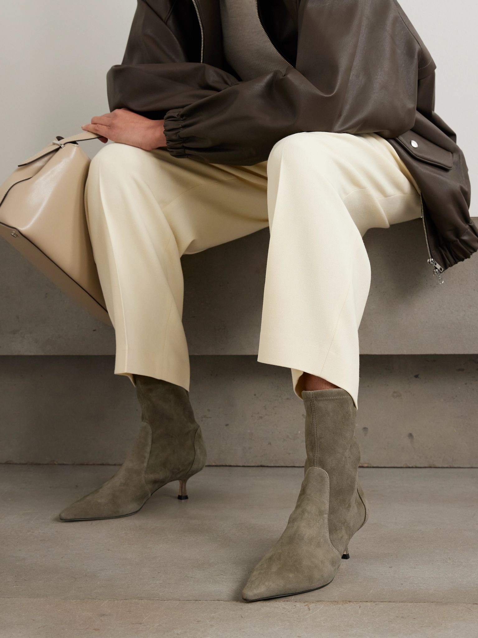 Naomu suede ankle boots Taupe - 2