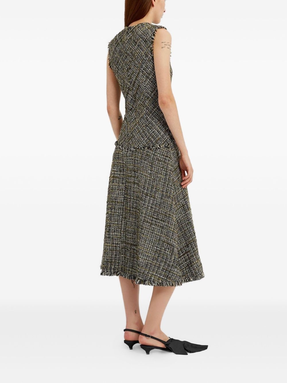 tweed sleeveless midi dress - 5