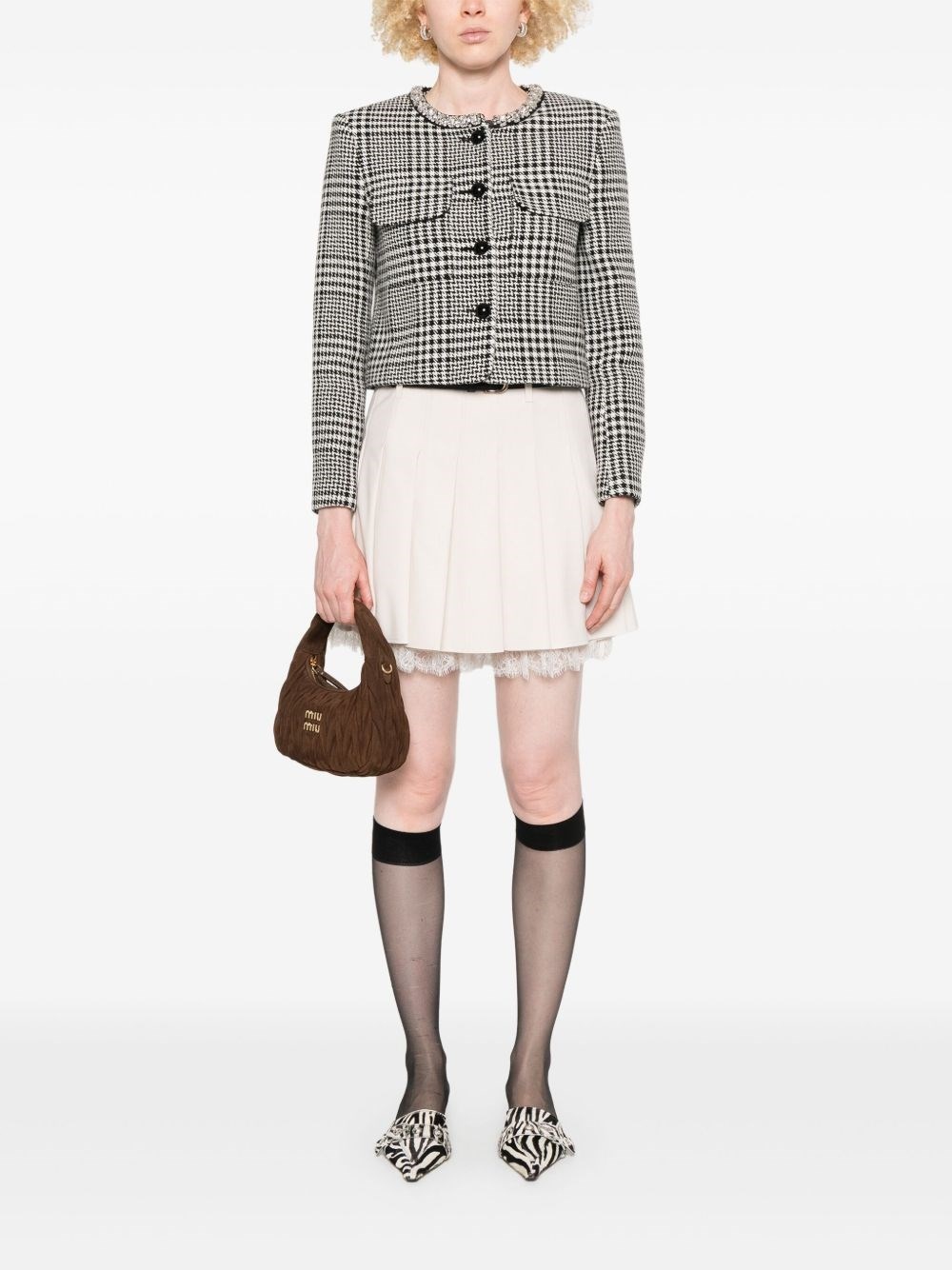 Wool blend checked jacket - 4
