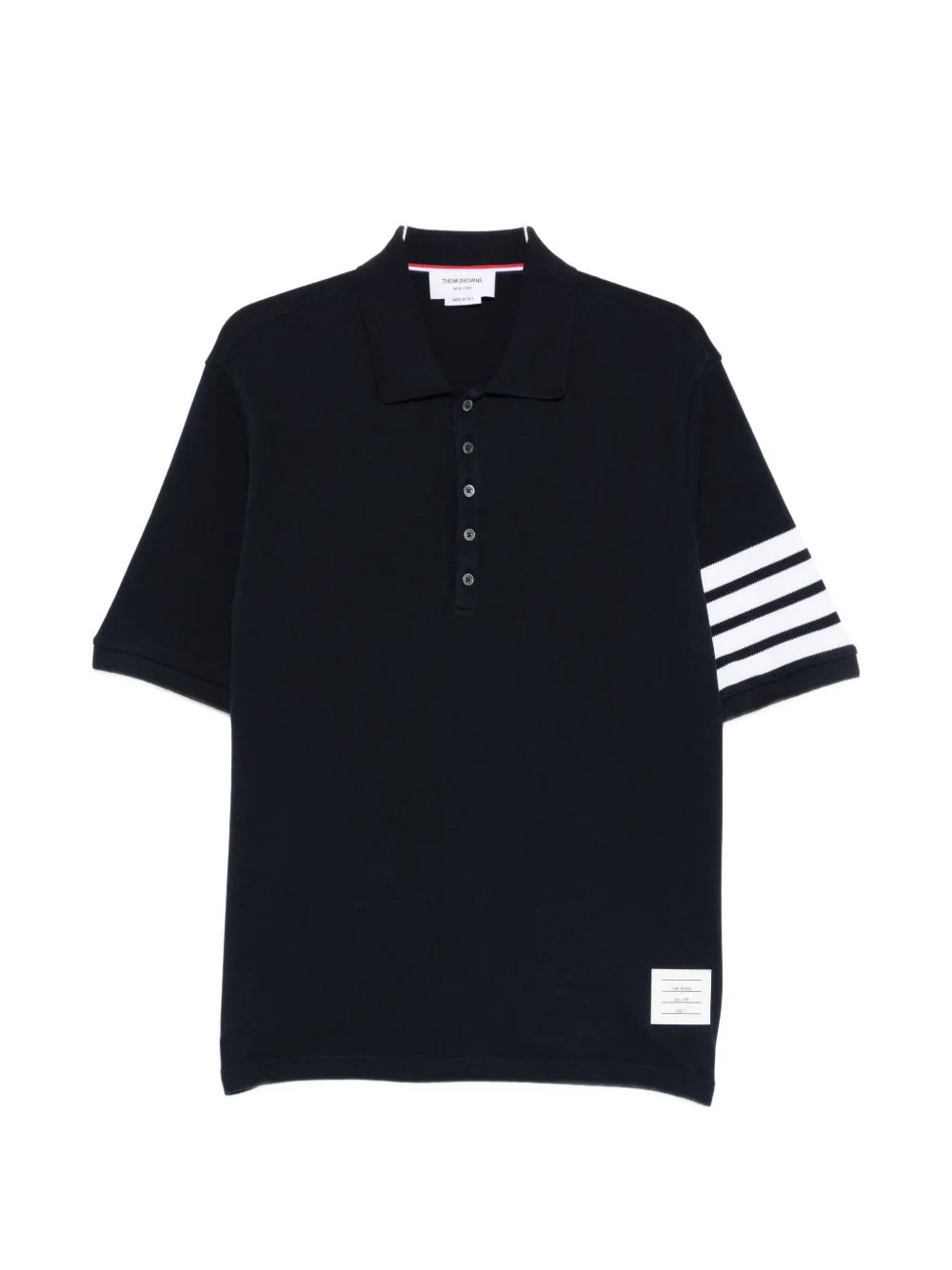 stripe-detail polo shirt - 1