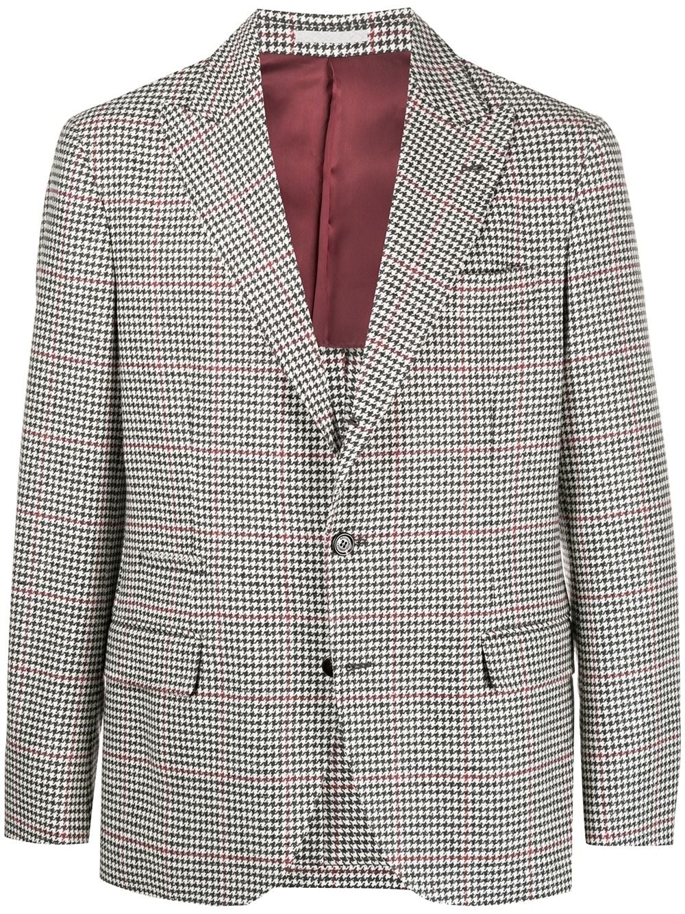 houndstooth single-breasted jacket - 1