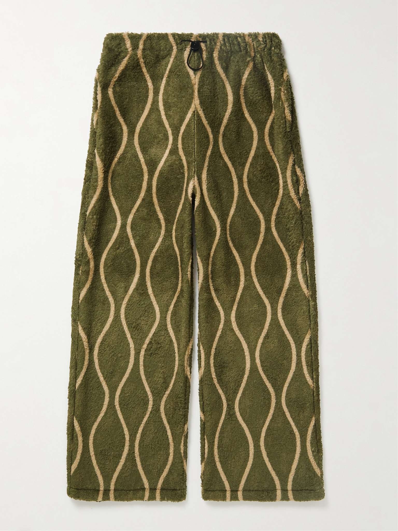 Straight-Leg Striped Fleece Trousers - 1