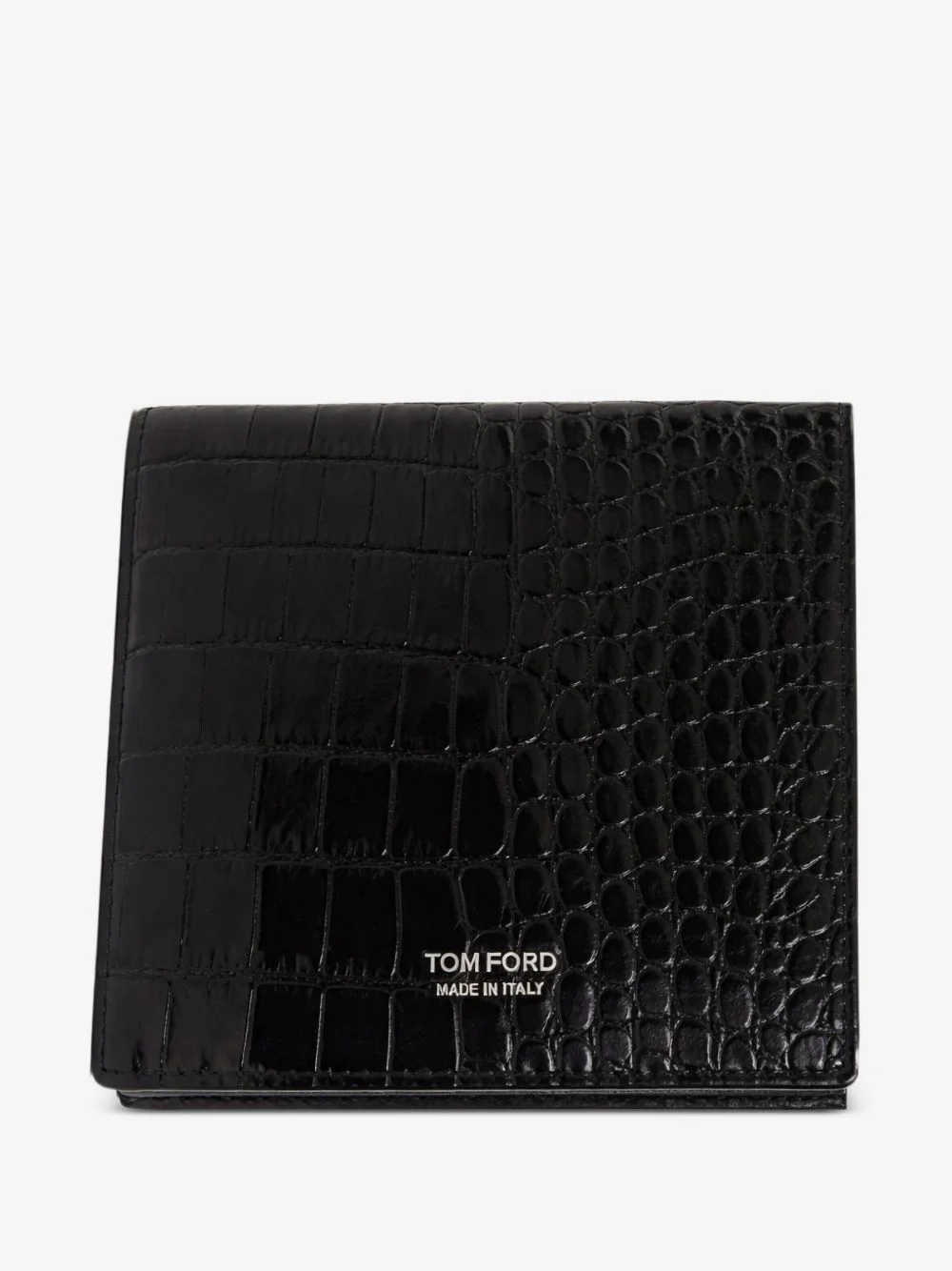 crocodile-effect leather wallet - 1