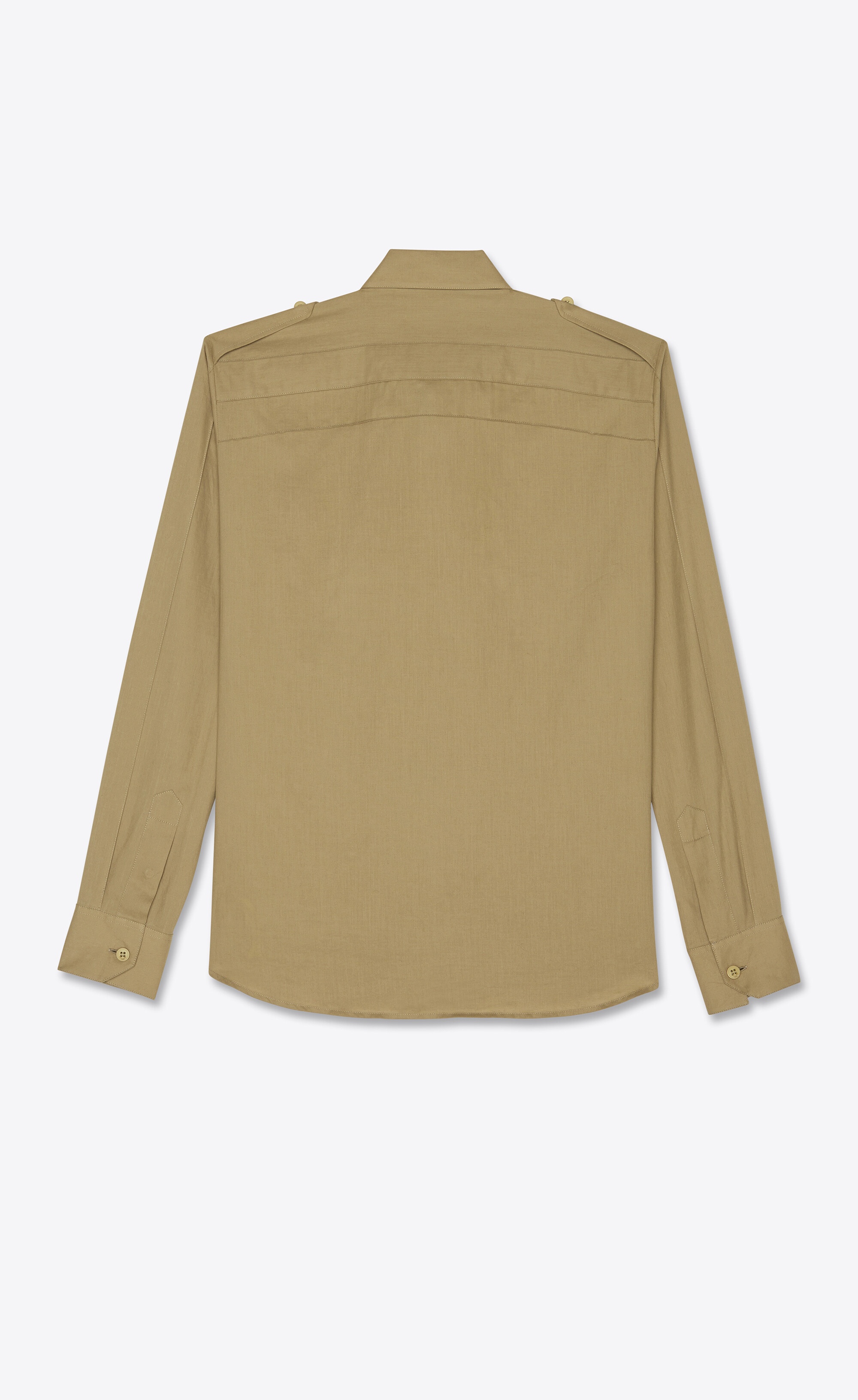 pleated army shirt in twill - 3