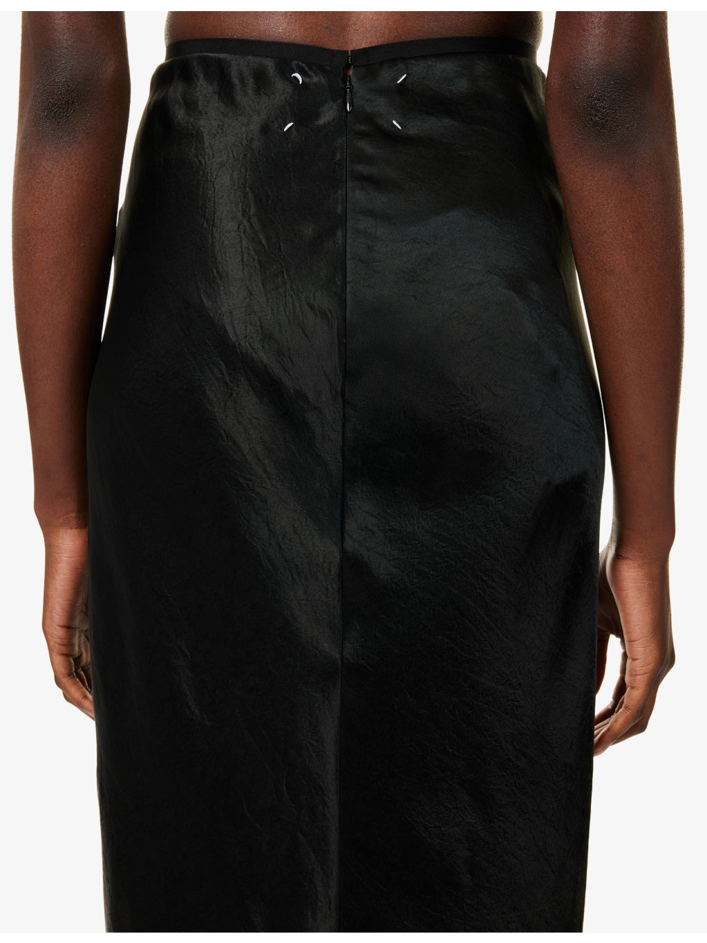 Crinkled-Texture Regular-Fit Woven Midi Skirt - 5