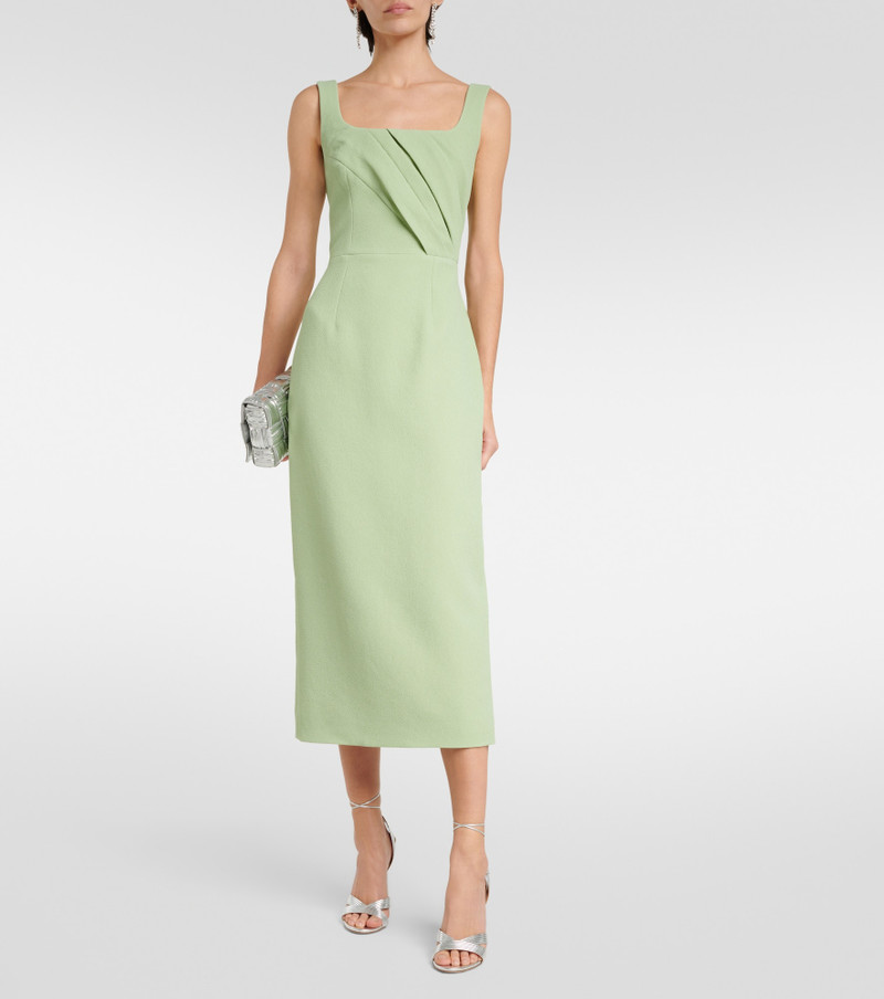 EMILIA WICKSTEAD Arina pleated crêpe midi dress outlook