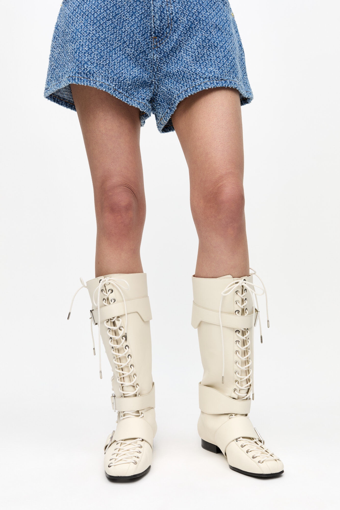 OFF-WHITE LACE-UP HIGH BOOTS - 4