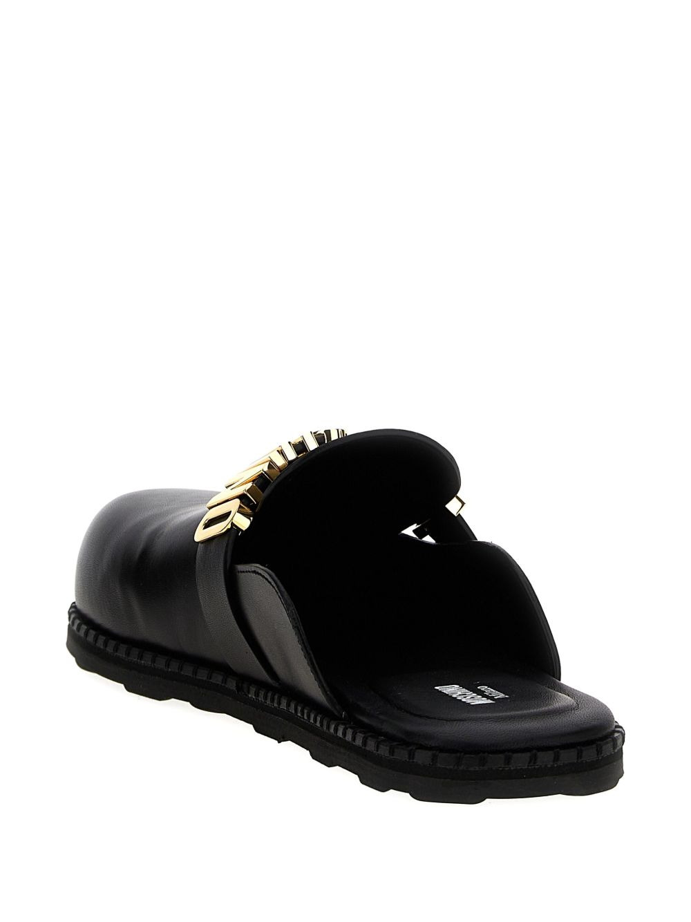 logo-plaque leather mules - 4