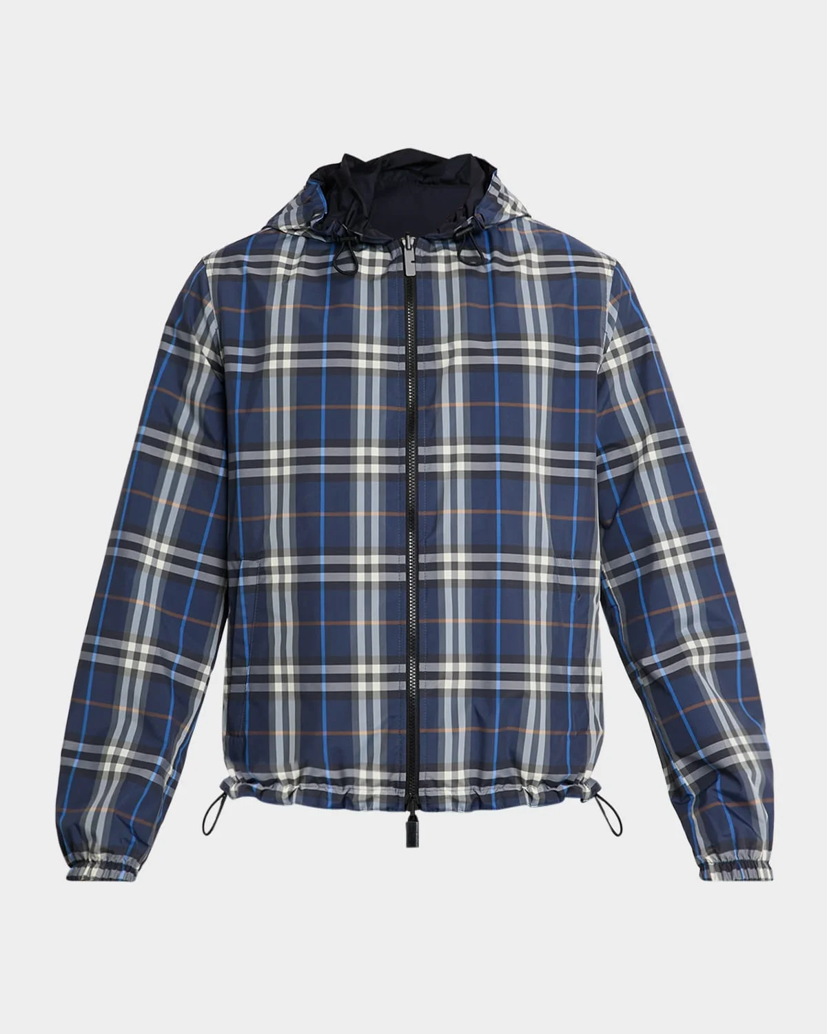 Men's Check Hooded Full-Zip Jacket - 1