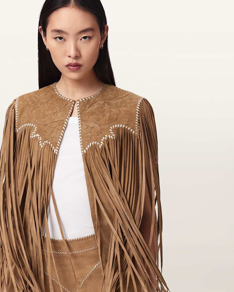 CARTER WHIPSTITCH SUEDE TASSEL GILET 3