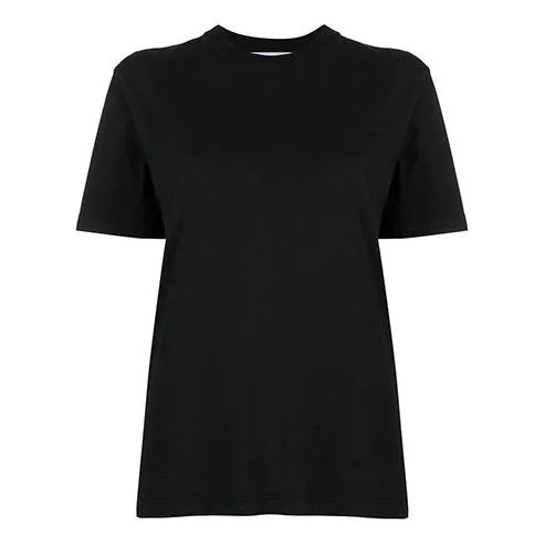 (WMNS) Off-White SS21 Logo Printing Cozy Round Neck Short Sleeve Black OWAA049R21JER0101010 - 1