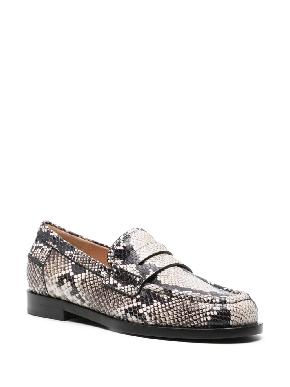 Borneo snake-effect leather loafers - 2