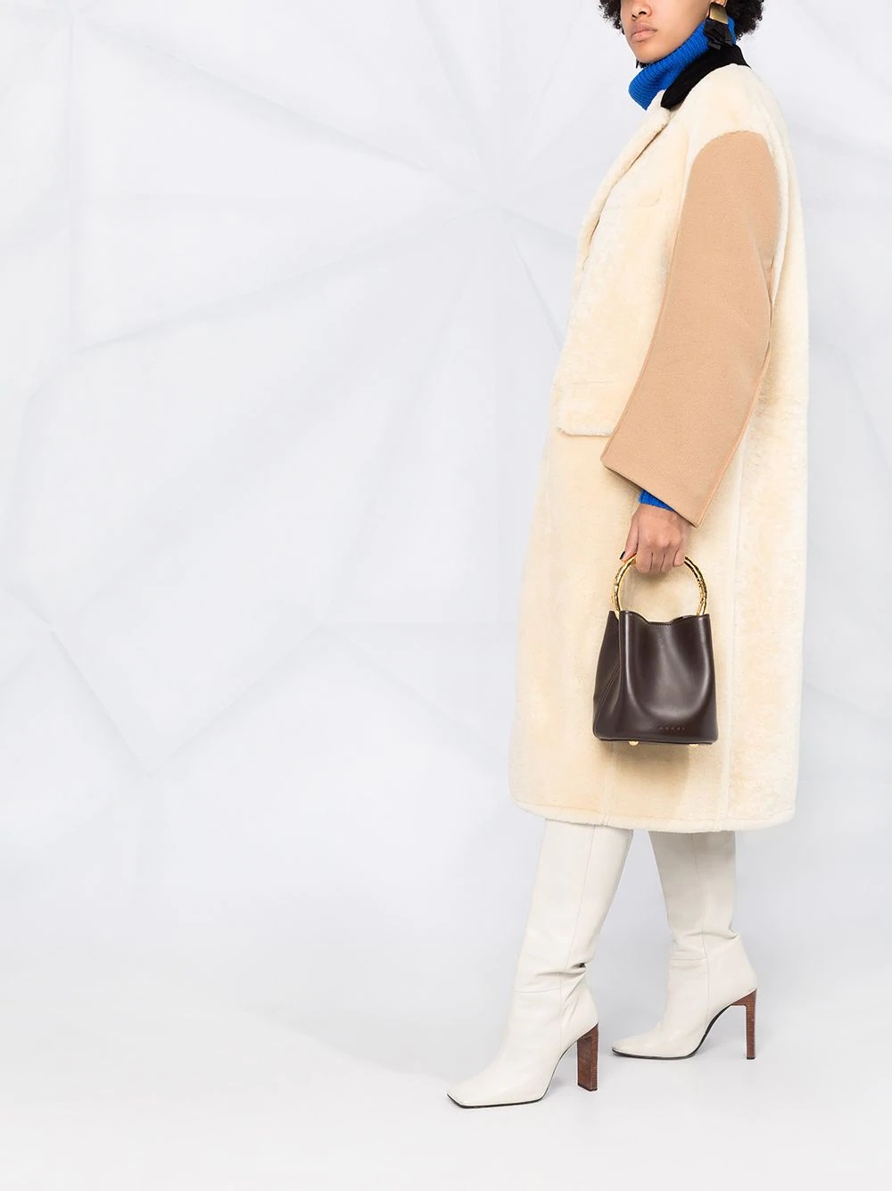 two-tone oversized coat - 4