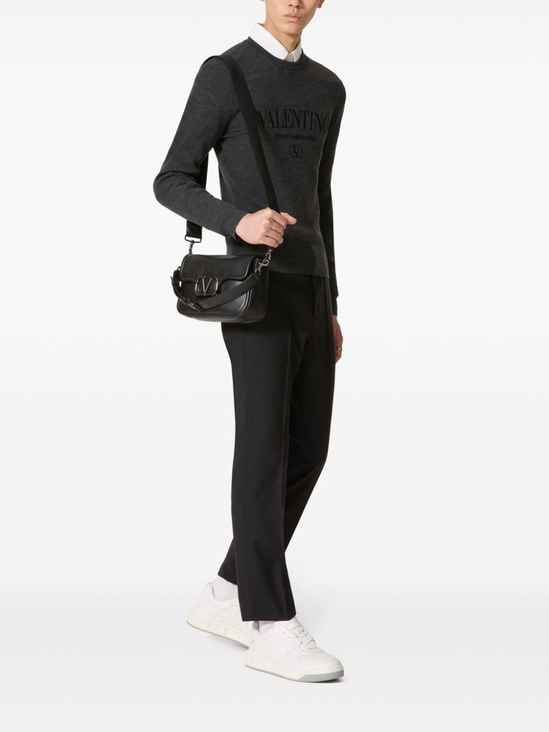 Valentino logo-intarsia virgin-wool jumper outlook