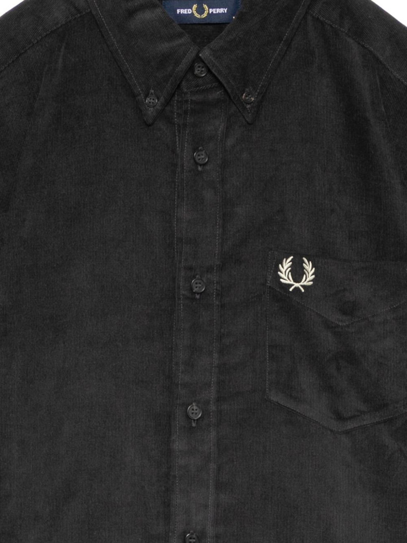 logo-embroidered corduroy shirt 3